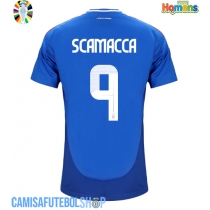 Camisa de time de futebol Itália Gianluca Scamacca #9 Replicas 1º Equipamento Europeu 2024 Manga Curta